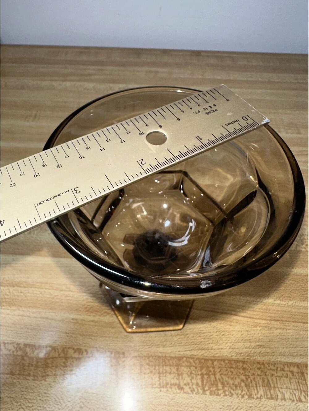 Vintage Fostoria Virginia Brown Water Goblet Glass Set of 3